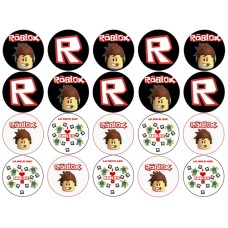 RCupcakeTZ Roblox set 20 mini discuri toppere gata decupate din zahar D5cm